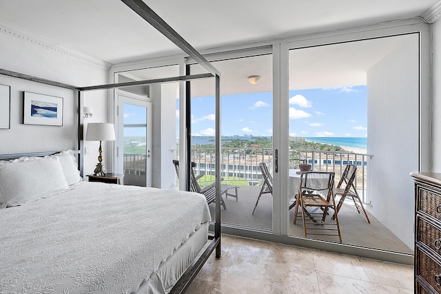 2295 S Ocean Blvd Unit 921, Palm Beach, FL 33480 - bedroom featuring access to outside and a water view