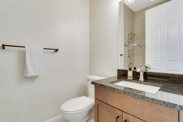 9252 SW Miracoli Way, Port Saint Lucie, FL 34987 - full bathroom with toilet, a tile shower, and vanity