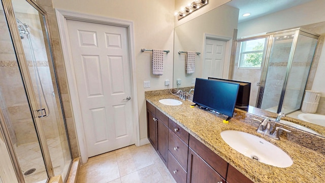 2323 NW Padova St, Port Saint Lucie, FL 34986 - bathroom with double vanity, a sink, and a stall shower