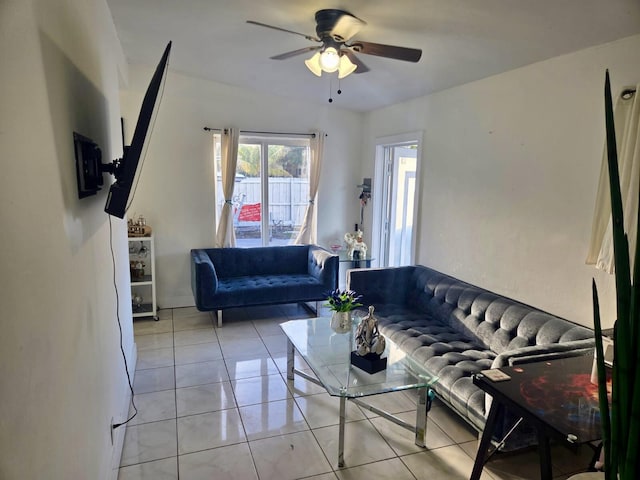 10090 W Fern St, Miami, FL 33157 - living room with a ceiling fan and light tile patterned floors