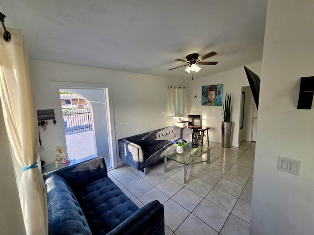 10090 W Fern St, Miami, FL 33157 - tiled living room featuring a ceiling fan