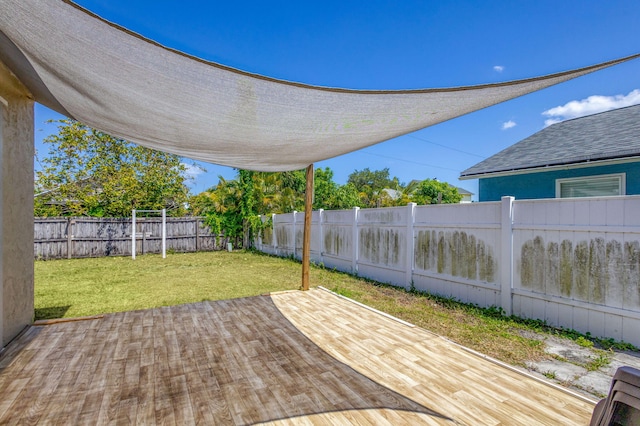 view of patio featuring a fenced backyard