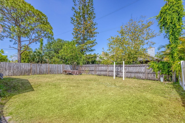 view of yard featuring a fenced backyard