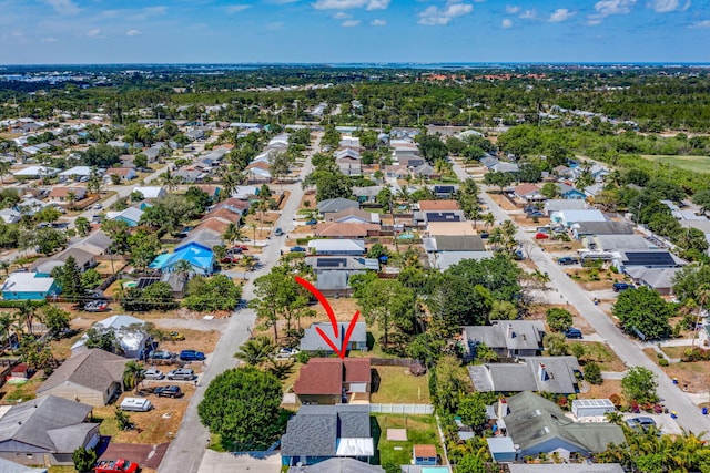 bird's eye view with a residential view