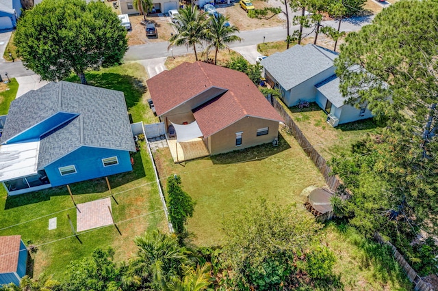drone / aerial view with a residential view