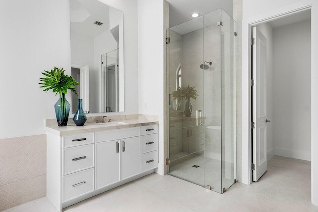 6581 Grande Orchid Way, Delray Beach, FL 33446 - bathroom featuring vanity and a stall shower