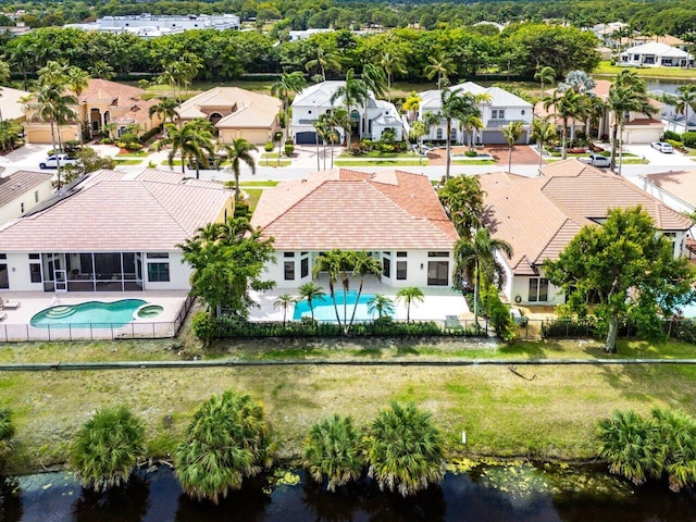 bird's eye view with a residential view