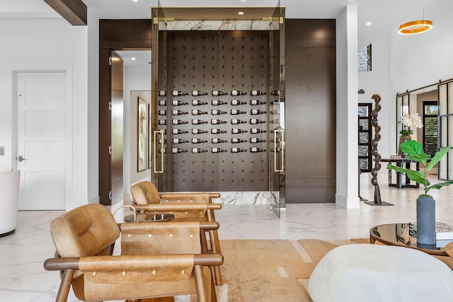 lobby with recessed lighting