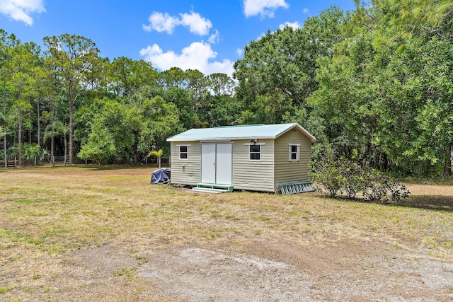 view of shed