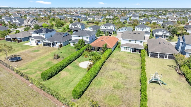 aerial view with a residential view