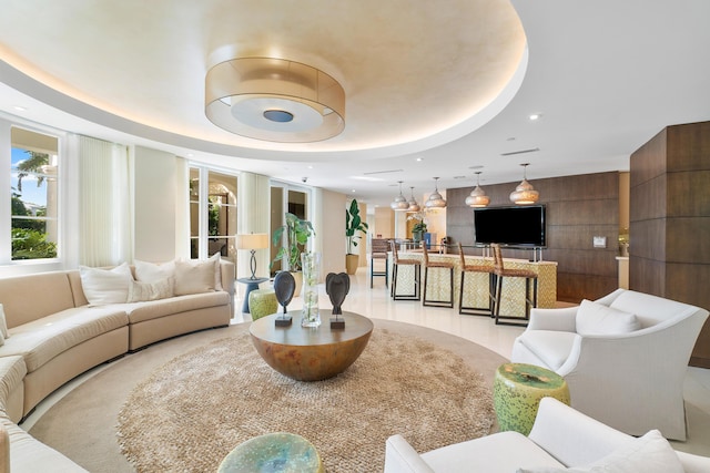 common area with recessed lighting