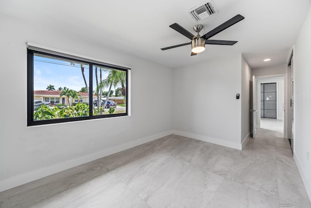 1516 Wagner Cir, Lake Clarke Shores, FL 33406 - unfurnished room with recessed lighting, ceiling fan, visible vents, and baseboards