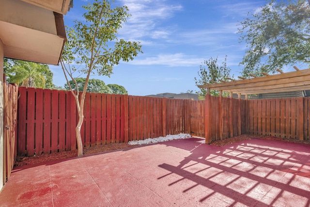 view of patio featuring a fenced backyard