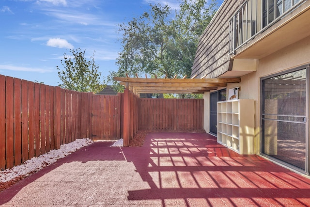 view of patio with a fenced backyard