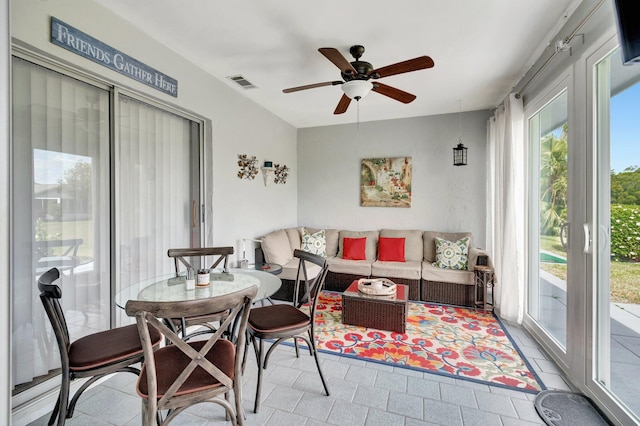sunroom with visible vents