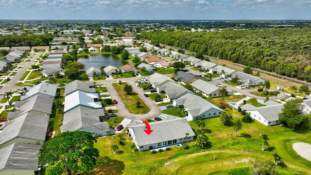 aerial view with a residential view