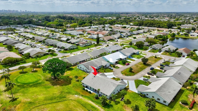 bird's eye view with a residential view