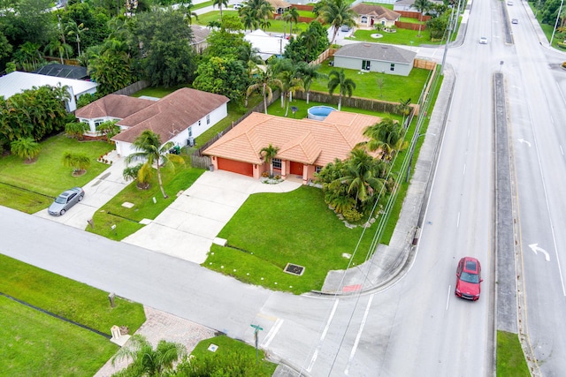aerial view featuring a residential view