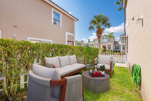 10531 NW 57th St, Coral Springs, FL 33076 - view of patio with outdoor lounge area and fence