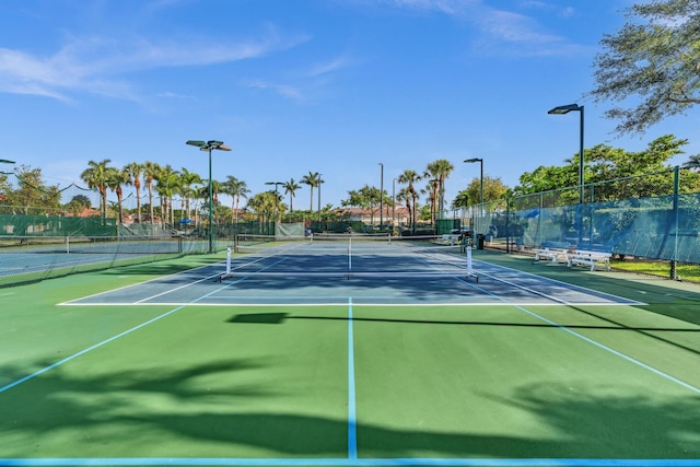 19323 King Palm Ct, Boca Raton, FL 33498 - view of tennis court with fence and community basketball court