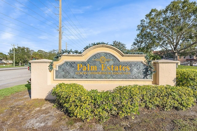 view of community sign