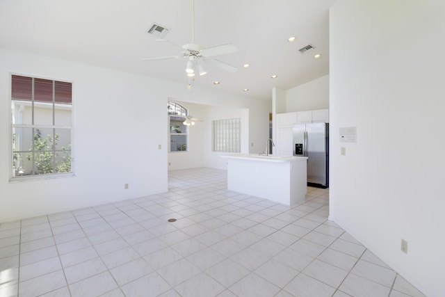 17288 Shoals Dr, Jupiter, FL 33477 - unfurnished living room with ceiling fan and recessed lighting