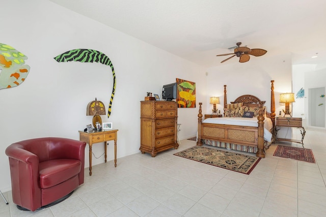bedroom featuring light tile patterned floors