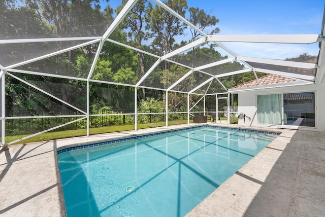 pool with a patio area