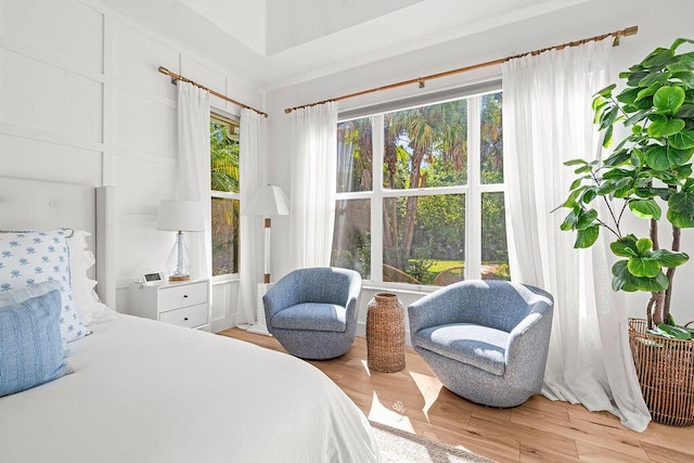 bedroom with wood finished floors