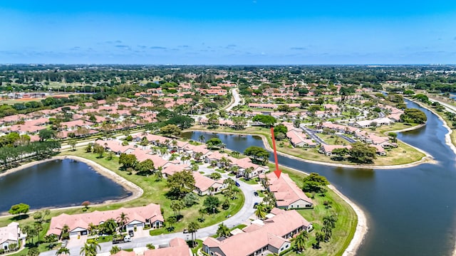 8216 Waterline Dr, Boynton Beach, FL 33472 - drone / aerial view with a water view and a residential view
