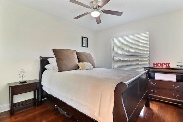 8216 Waterline Dr, Boynton Beach, FL 33472 - bedroom with dark wood-type flooring and ceiling fan