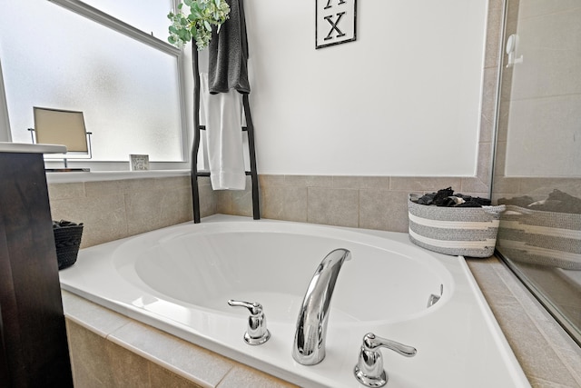 full bathroom with a bath