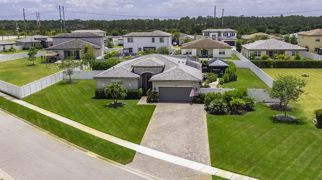 aerial view with a residential view