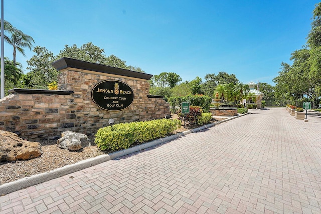 view of community sign