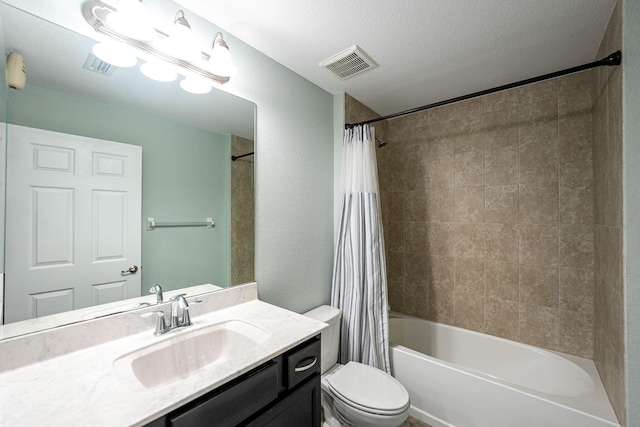 1566 SW Andalusia Rd, Port Saint Lucie, FL 34953 - bathroom featuring vanity, toilet, visible vents, and shower / bath combo with shower curtain