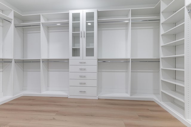 spacious closet with light wood-type flooring