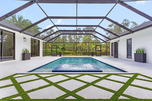 outdoor pool featuring a patio