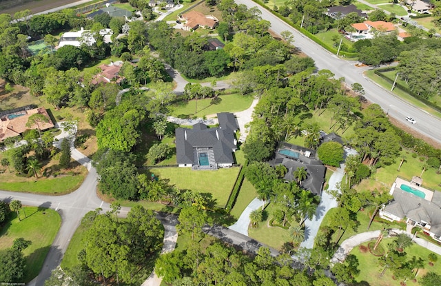 aerial overview of property's location featuring nearby suburban area