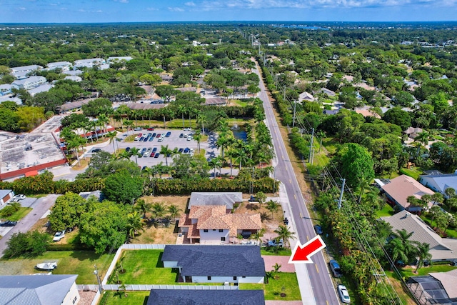 bird's eye view with a residential view