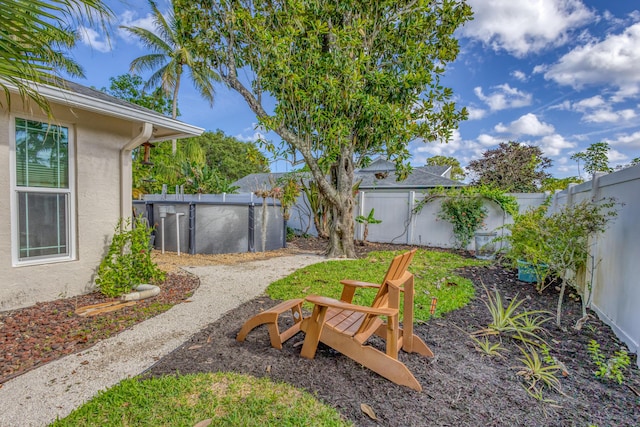view of yard featuring a fenced backyard