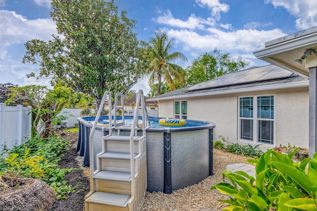 view of yard featuring a fenced in pool and a fenced backyard