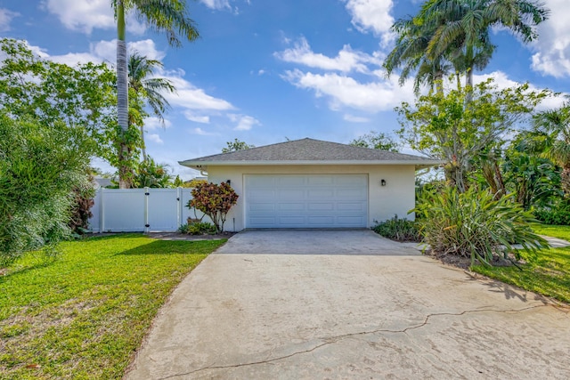 exterior space featuring driveway, fence, and a gate