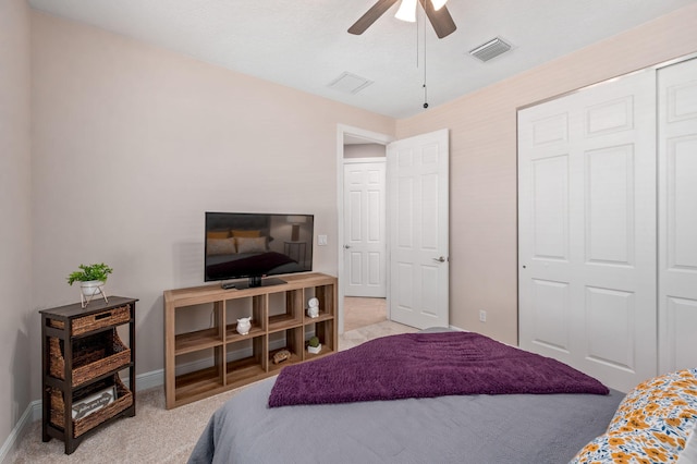 10327 SW W Park Ave, Port Saint Lucie, FL 34987 - carpeted bedroom with baseboards, a closet, and ceiling fan