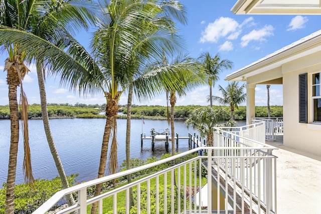 exterior space featuring a boat dock