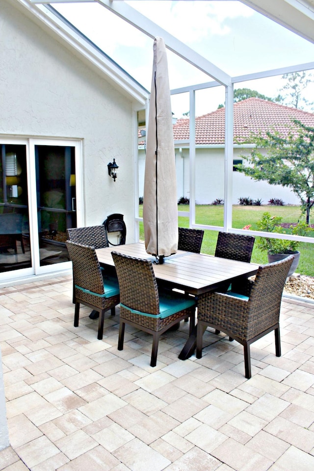 view of patio featuring outdoor dining space