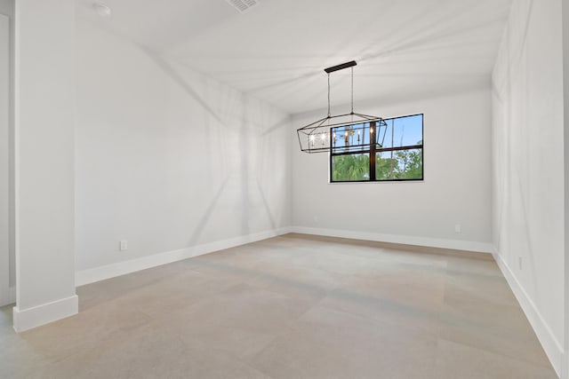 17816 86th St N, The Acreage, FL 33470 - unfurnished dining area with baseboards and a notable chandelier