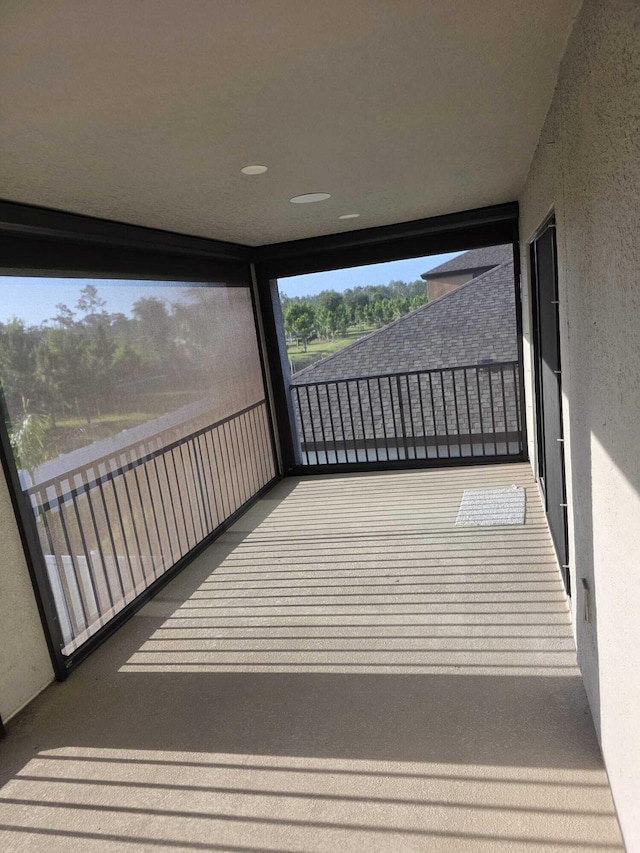 view of unfurnished sunroom
