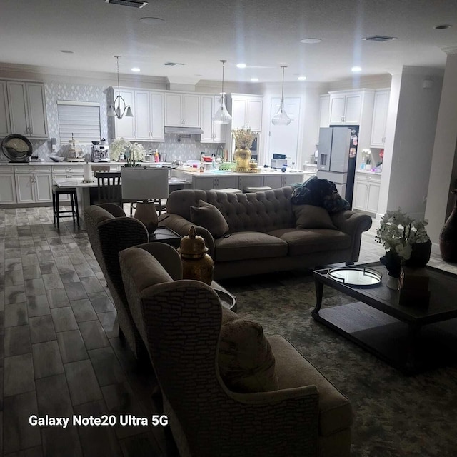 living room with visible vents