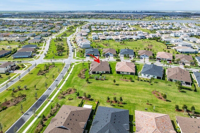 1220 Haywagon Trl, The Acreage, FL 33470 - birds eye view of property featuring a water view and a residential view