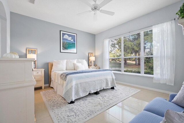 bedroom with ceiling fan